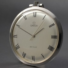  EXC 5 Vintage OMEGA De Ville 1035 Silver Roman Hand Winding Pocket Watch U635