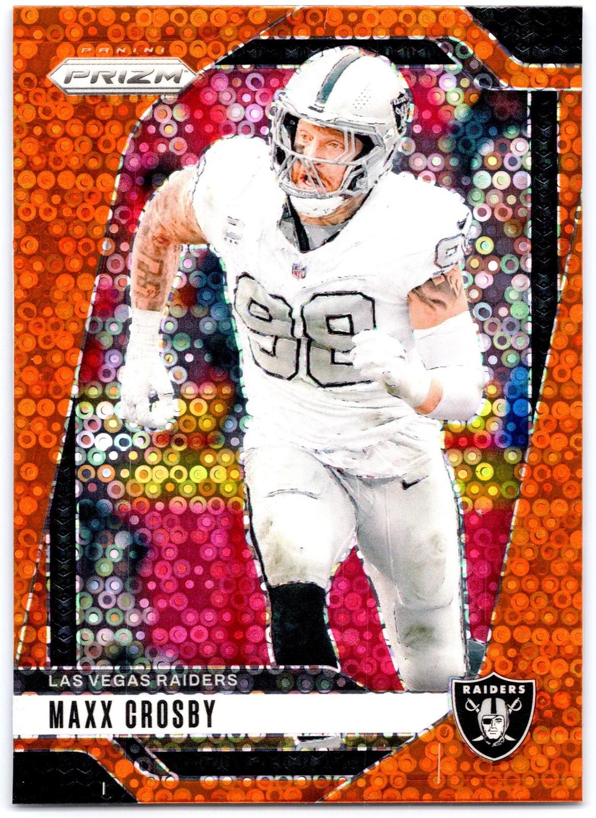 2024 Panini Prizm #152 Maxx Crosby Orange Disco Prizm