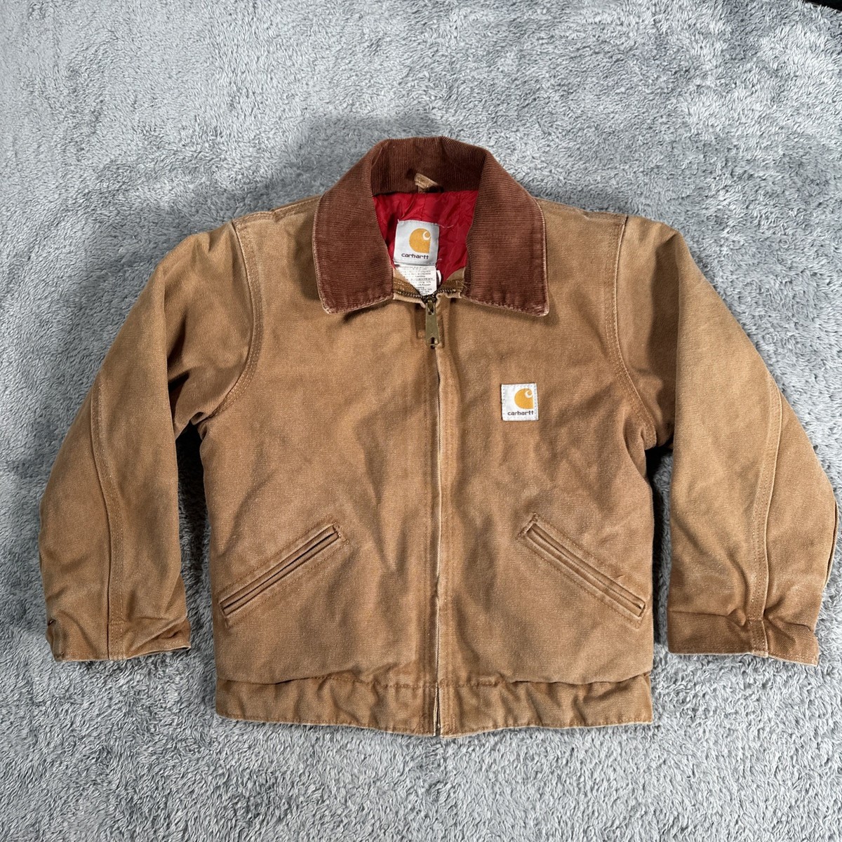 Vintage Carhartt Jacket Youth SZ 8 Y04 BRN Detroit Youth Red Quilt