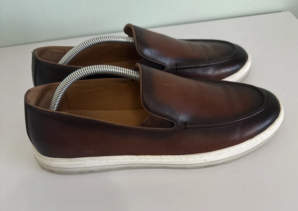 Mocasines sin cordones Bacon Bucci Sport de cuero marrón para hombre talla 12 Foto 3 de 4