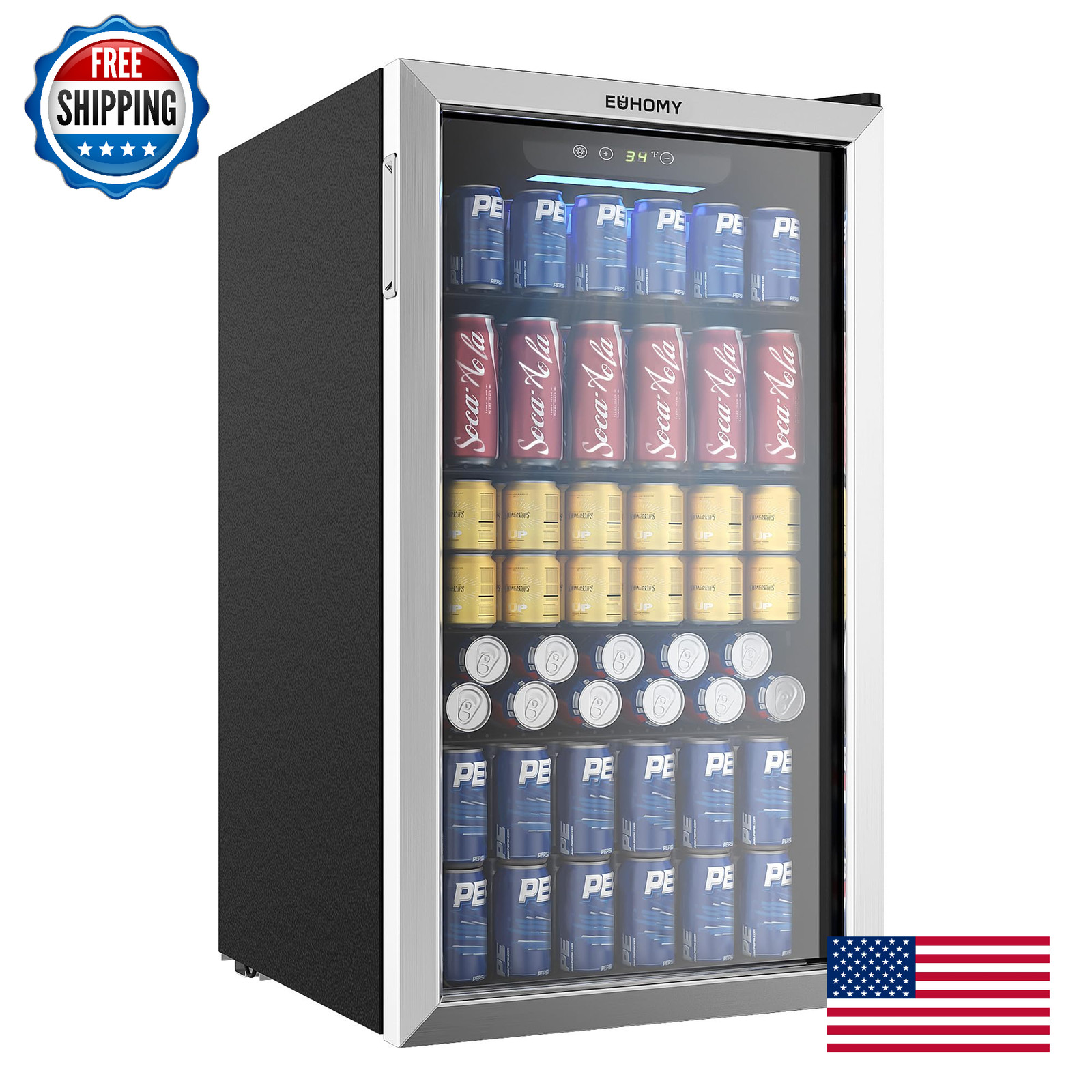 Mini Fridge Glass Door 32-61&deg;f
