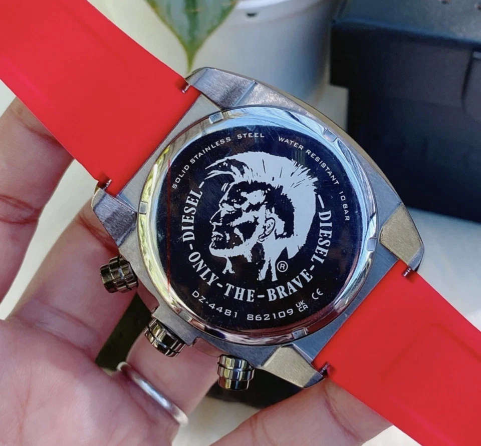 Diesel Reloj Hombre Desbordamiento Cronógrafo Esfera Gris Banda Silicona DZ4481 Foto 2 de 3