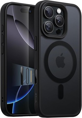 JETech Magnetic Case for iPhone 16 Pro 6.3-Inch with Camera Black Titanium 