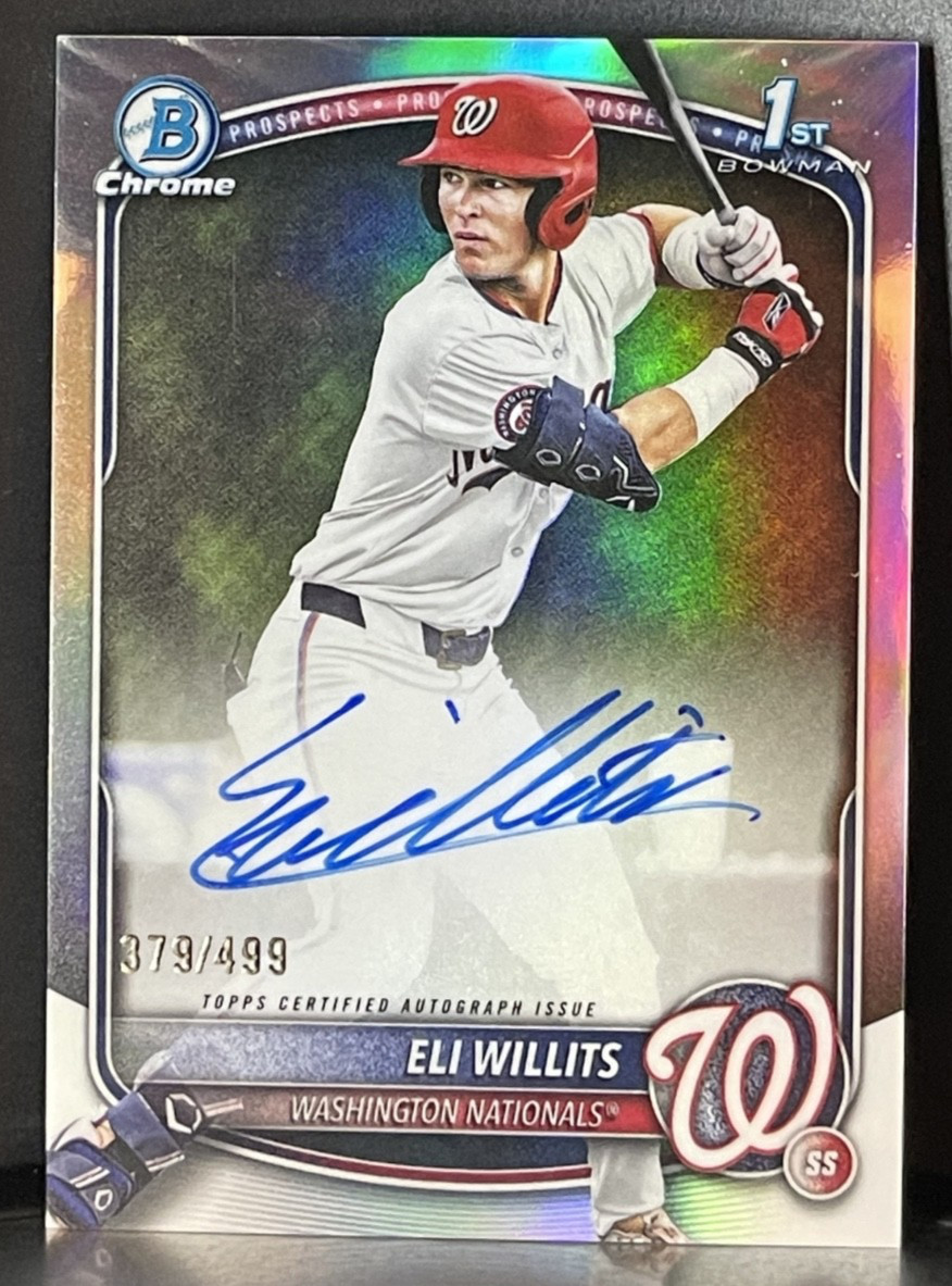 2025 Bowman Draft Eli Willits 1st Chrome Refractor AUTO /499 #CPA-EW Nationals