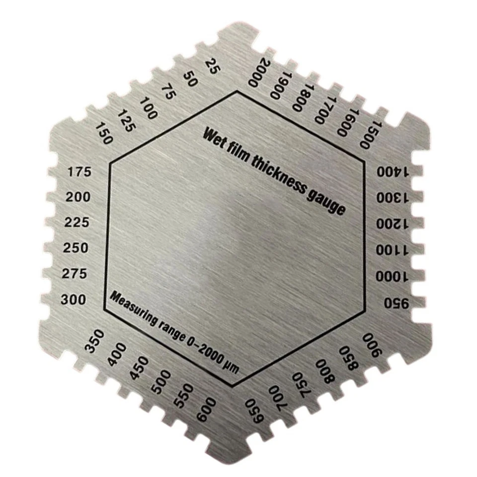 Peine hexagonal de película húmeda de acero inoxidable para recubrimiento de pintura preciso 252000um - Imagen 3 de 4