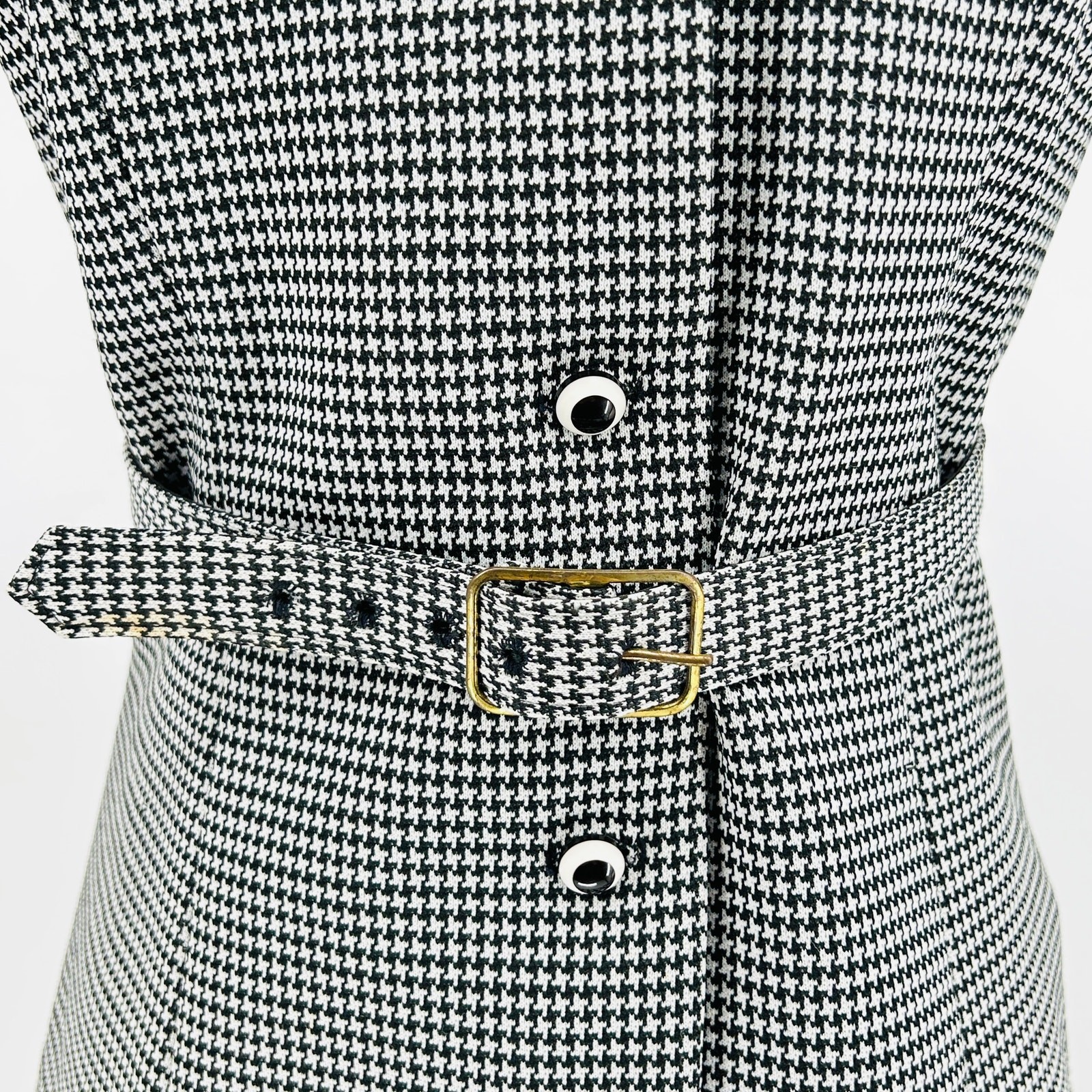 Vintage 60s Jo Lester Houndstooth Black White Mod… - image 4