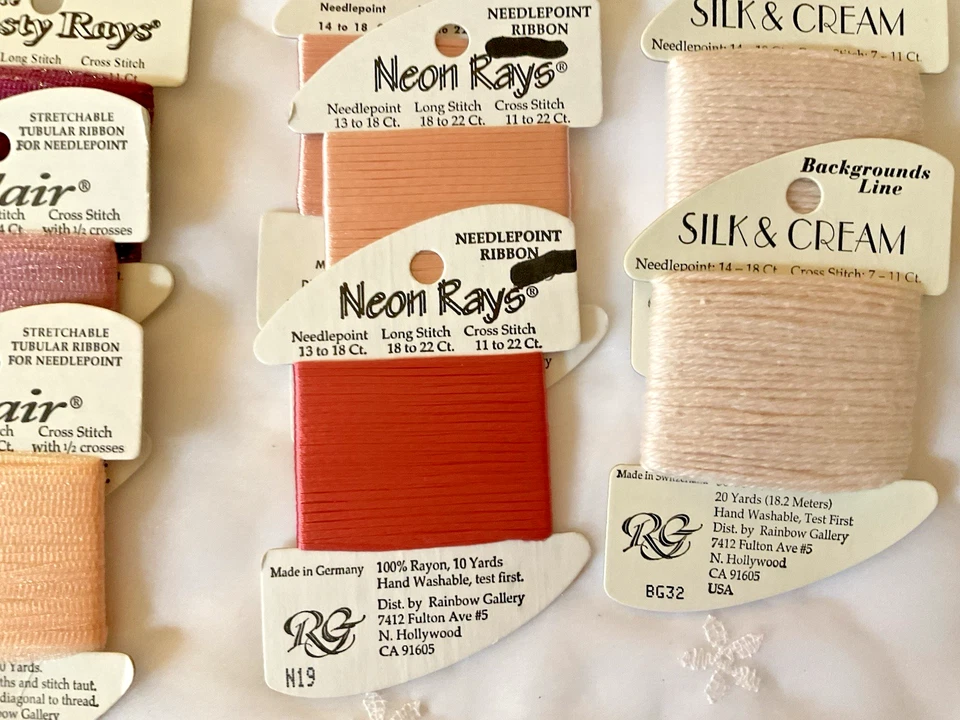 Rainbow Gallery Needlepoint Embroidery Thread Lot of 8 Peach and Pinks New - Image 4 of 4