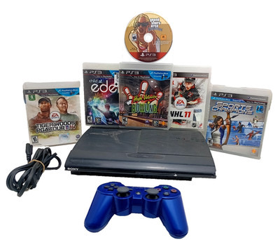 Sony PlayStation 3 super slim 250GB console bundle w/ 6 games & controller-...