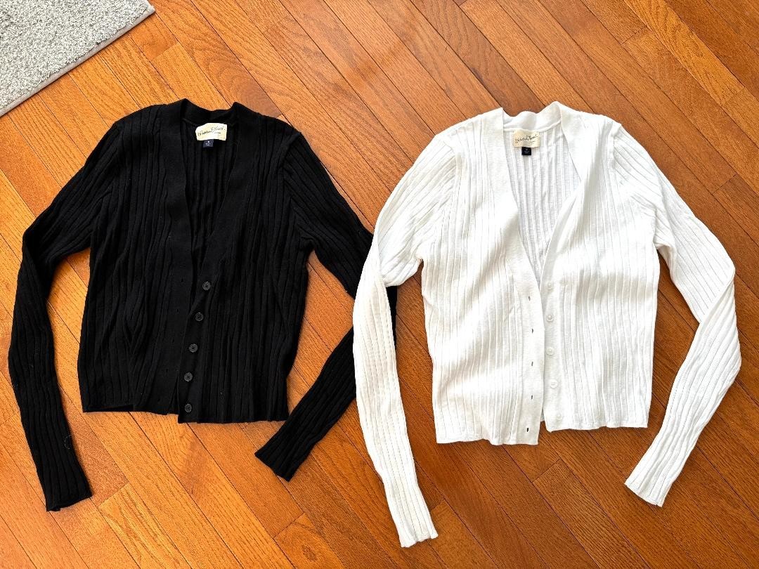 LOT 2 Universal Thread CARDIGANS Black White M - image 1