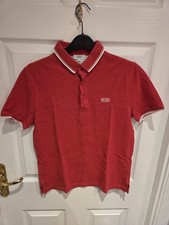 Hugo Boss Red Short Sleeve Boy's Polo Shirt Size 14 - S