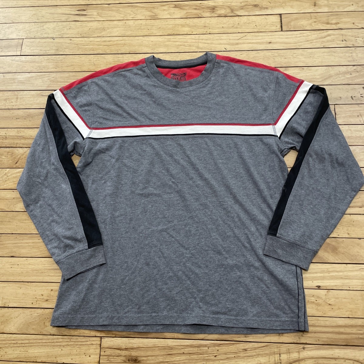 Y2K Xtreme Gear XG Shirt Mens L Cut & Sew Gray Long Sleeve Grunge