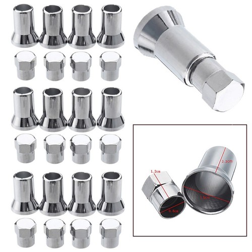 TR413 Chrome Car Truck Tire Wheel Tyre Valve Hex Cap W/ Sleeve Covers-Replace - Picture 13 of 18