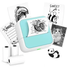 Mini Sticker Maker Machine - Bluetooth Inkless Printer for Kids & Notes