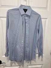 Bonobos Shirt Mens 16 1/2 Blue Tailored Fit Button Front Long Sleeve Casual