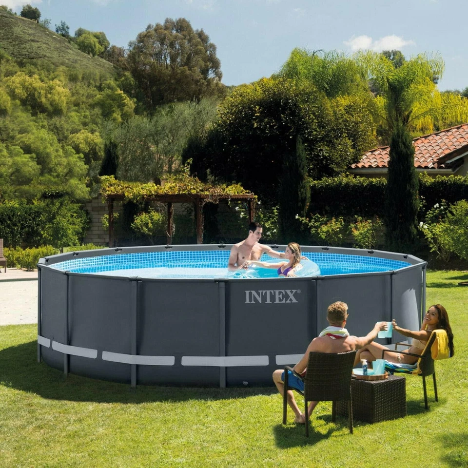 Intex 26326 Ultra Frame Pool XTR 488x122cm Stahlrohrbecken Pumpe Leiter Zubehör - Bild 2 von 4