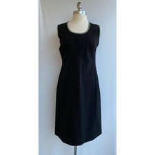 Prada Shift Dress Black with Green Trim Knee Length Women’s Italian 48 US 12