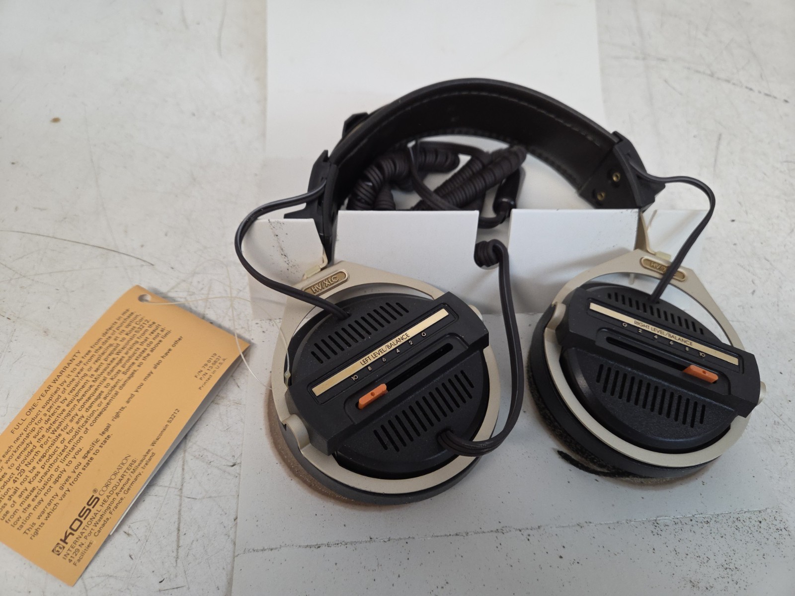 Vintage NOS Koss HV/XLC Stereo Headphones - Read - Needs New Foam