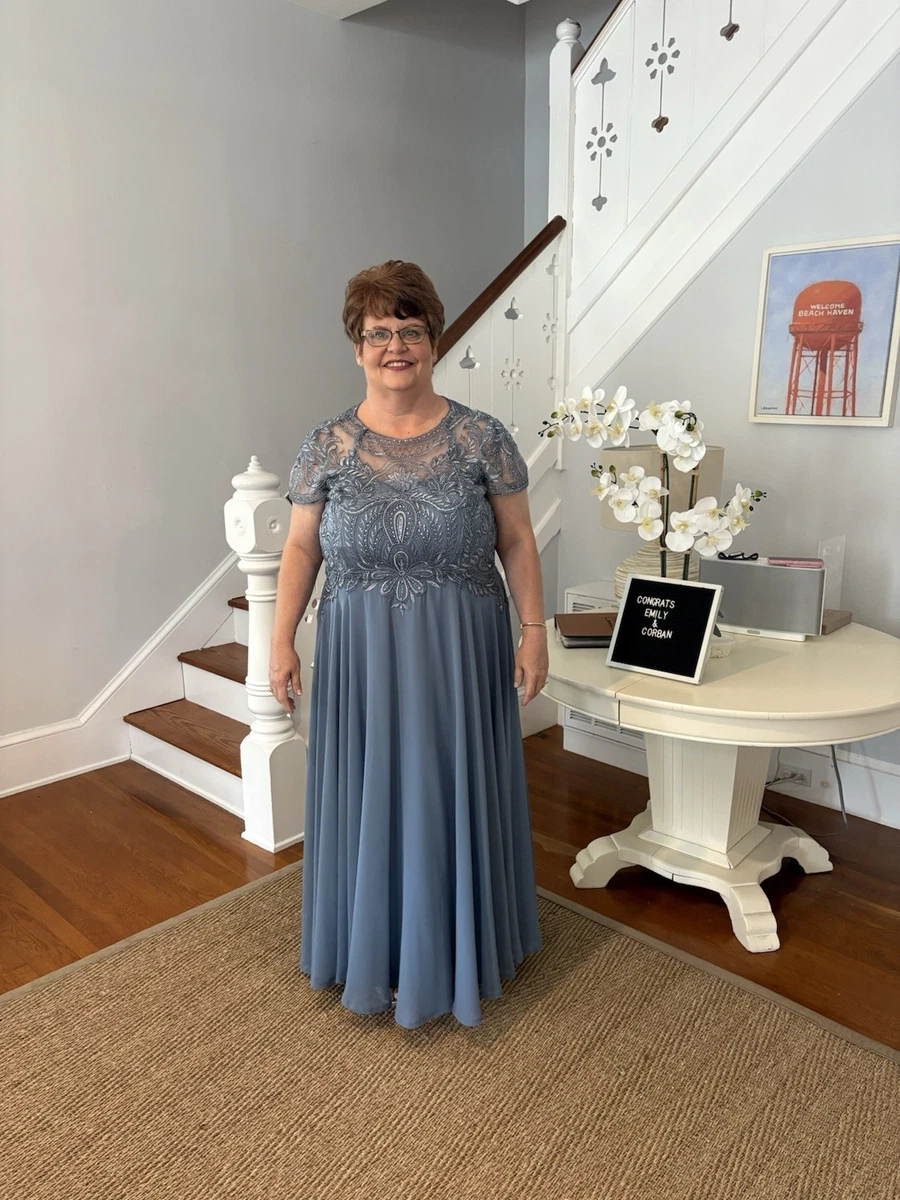 tea length wedding dresses for mother of the bride MACloth Women Midi Mother Bride Dresses Short Sleeves Wedding Guest Tea Length Silver / Above Knee / Custom Size