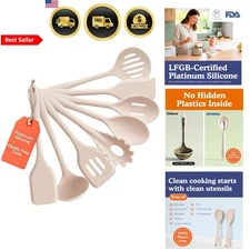 Silicone Kitchen Utensil Set of 8 Non-Scratch Non-Toxic Heat Resistant 500°F