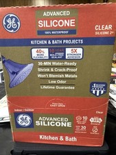 GE Advanced Clear Silicone 2 Kitchen and Bath Caulk Sealant 2.8 oz.  12ct Box 