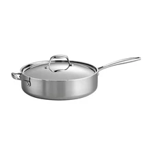 Signature Tri-Ply Clad Stainless Steel 6-Quart Saute Pan with Lid, Induction-...