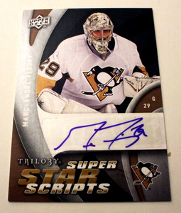 2009-10 UD TRILOGY SUPERSTAR SCRIPTS MARC-ANDRE FEURY AUTO PENGUINS #SS-MF