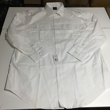 Brooks Brothers Pilot Uniform Shirt Mens 18-34/35 White United Airlines L/S NWT