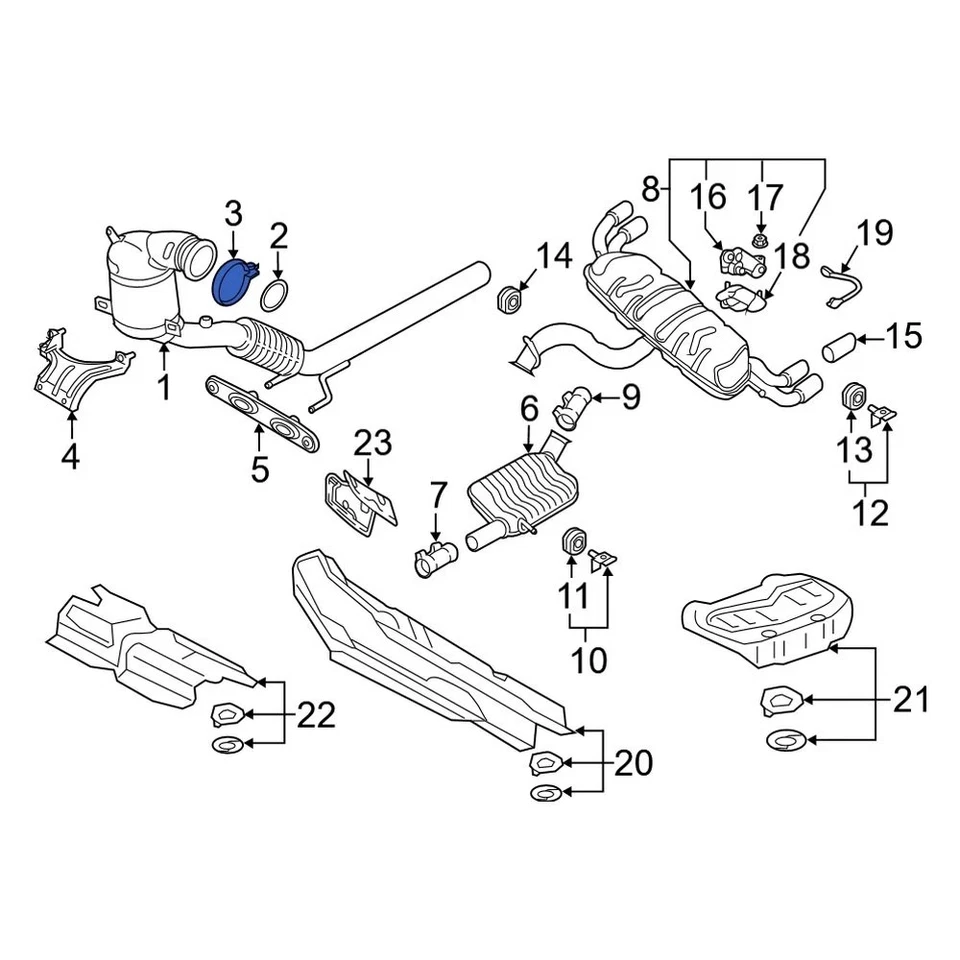 For Audi Q3 2019-2024 Audi 5Q0253725G Catalytic Converter Clamp Foto 3 de 4