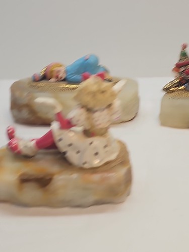 Ron Lee Clowns Lot Of 3 on Onyx Stone Gold Plated "Adorable Lara" Sleeping - Picture 5 of 15