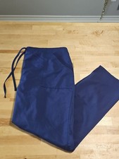 Dickies Navy Blue Drawstring Cargo Scrub Pants Women s 2XL Tall EUC