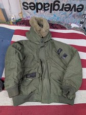 Thunderbolt Aviation Corps Military Flight Jacket Fur Hood Green Size L Kids
