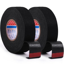 2 Rolls Wire Harness Cloth Tape 20mm 50ft Noise Dampening Heat Resistant