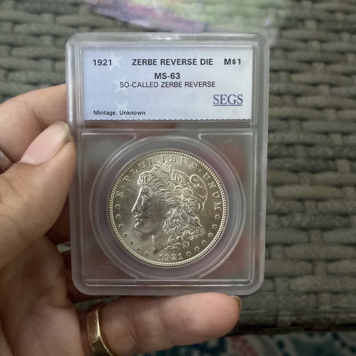 ペプシマン 1921 Zerbe Reverse Die Proof-Like MS Morgan SEGS - RARE - Unknown