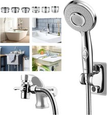 Shower Head Sink Faucet Bathtub Hose Sprayer Attachment with 9 Adapters NEW 544