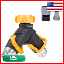Melnor 65170amz 2 Way Lever Flow Through Valve Connector Bundle Yellow Black