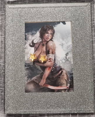 Lara Croft Tomb Raider gerahmter Druck Kunst Akt Anime Manga Spielzimmer Deko 4x6