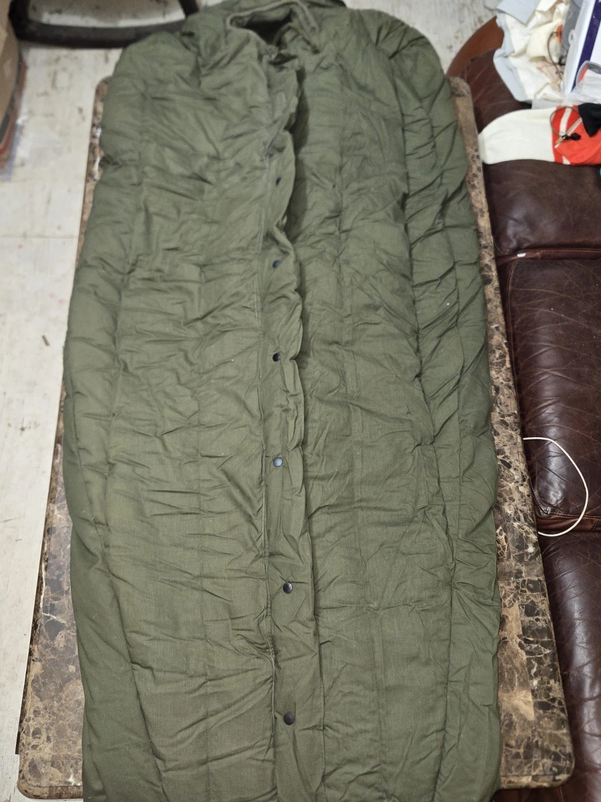 Vintage Olive Drab Extreme Cold Weather Mummy Sleeping Bag Great Condition