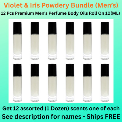 Violet & Iris Powdery Bundle-12 Pack Mens Body Oil Roll on 10ml bottles
