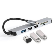 Multi-Port USB Hub with 4K Adapter and SD Micro SD Card Reader for Laptop