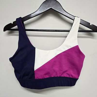 Wilo The Label Sports Bra Womens Medium Navy Pink Colorblock Activewear