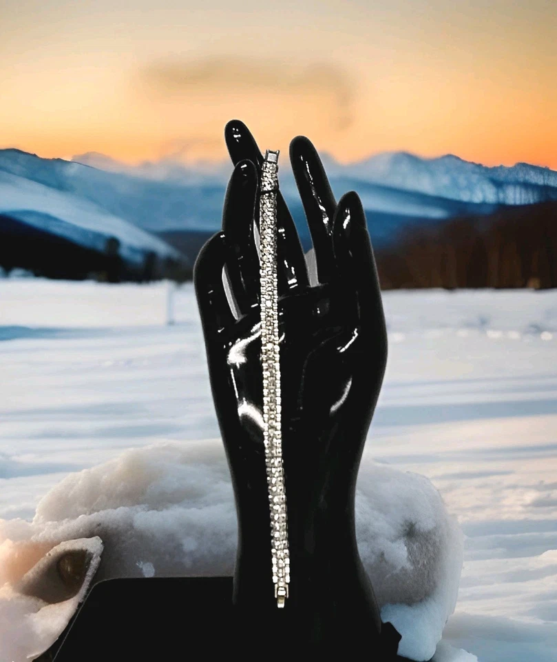 Pulsera Tenis MONET Sensacional 7" Largo '48' Brillante Estrás 💎 ECU Jy1  Foto 2 de 4