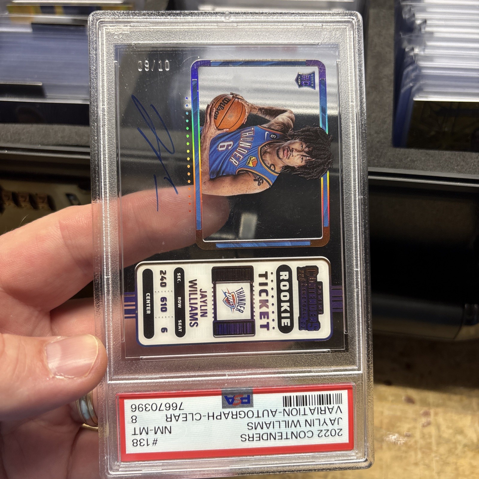 2022 Contenders JAYLIN WILLIAMS Rookie Variation Acetate  ON CARD AUTO PSA 8 /10 view 7
