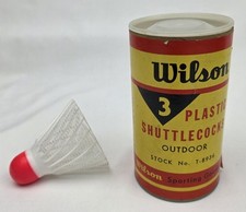 Vintage Wilson 3 Plastic Outdoor Shuttlecocks In A Paper Container  1 Extra