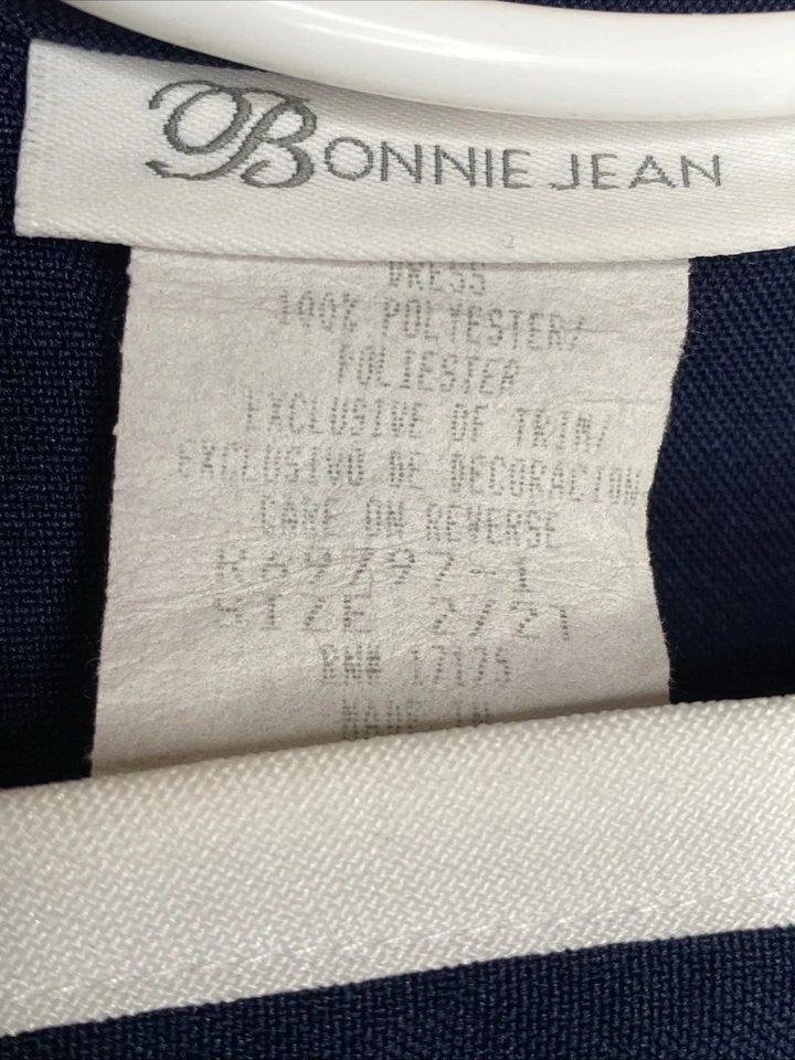 Vestido de Fiesta Bonnie Jean Niña Pequeña Náutico Marinero Azul Marino Talla 2T Foto 3 de 4