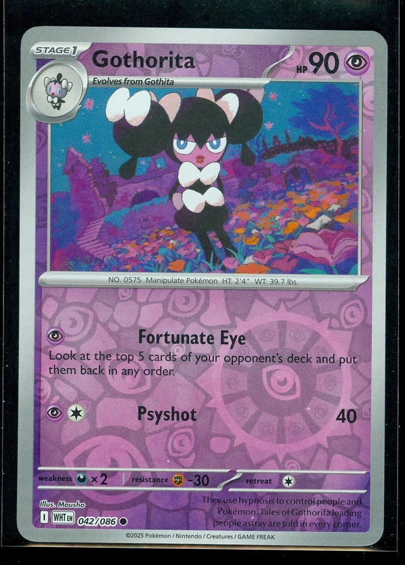 Pokemon GOTHORITA 042/086 - White Flare - Rev Holo - MINT