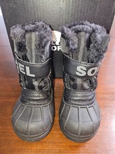 SOREL Toddler's Snow Commander Boot Toddler Size 7 Black/Charcoal New in Box