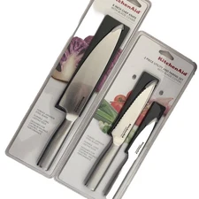 New KitchenAid 3 Pc Set Chef Utility and Paring Knife Japanese Stainless Steel