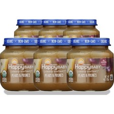 Happy Baby Stage 2 Pear Prune Food Jar 4 Oz 6 Pack