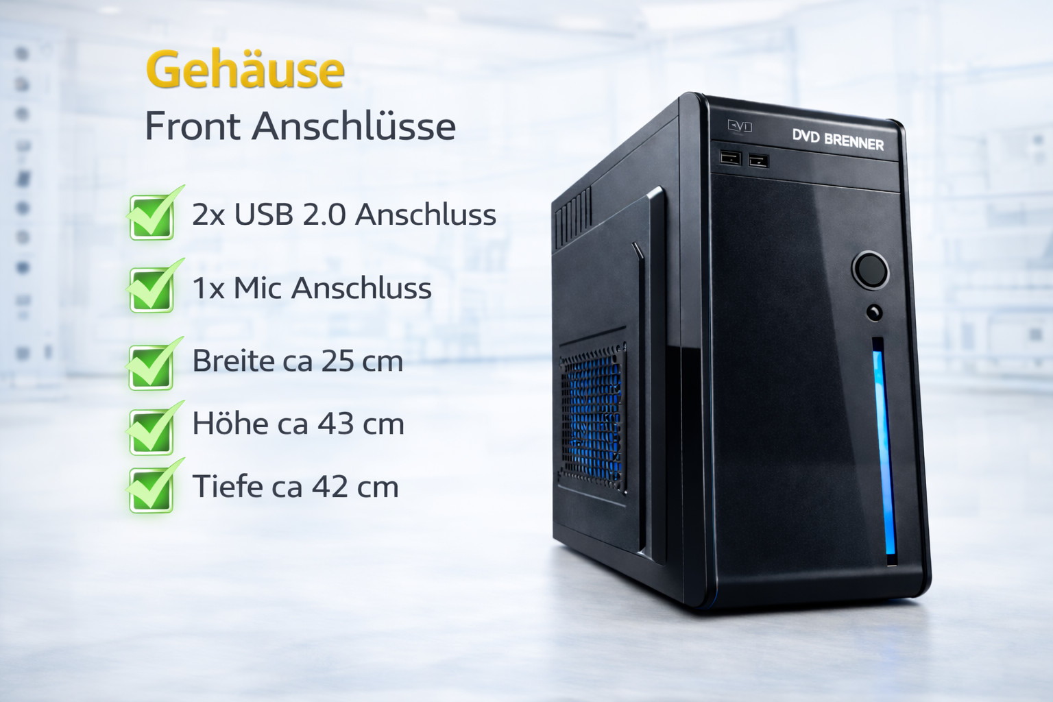 PC Windows 11 Office | Intel i7 4x 3,9 GHZ | 32 GB RAM | 1 TB SSD | WLAN DVD Ansicht 8