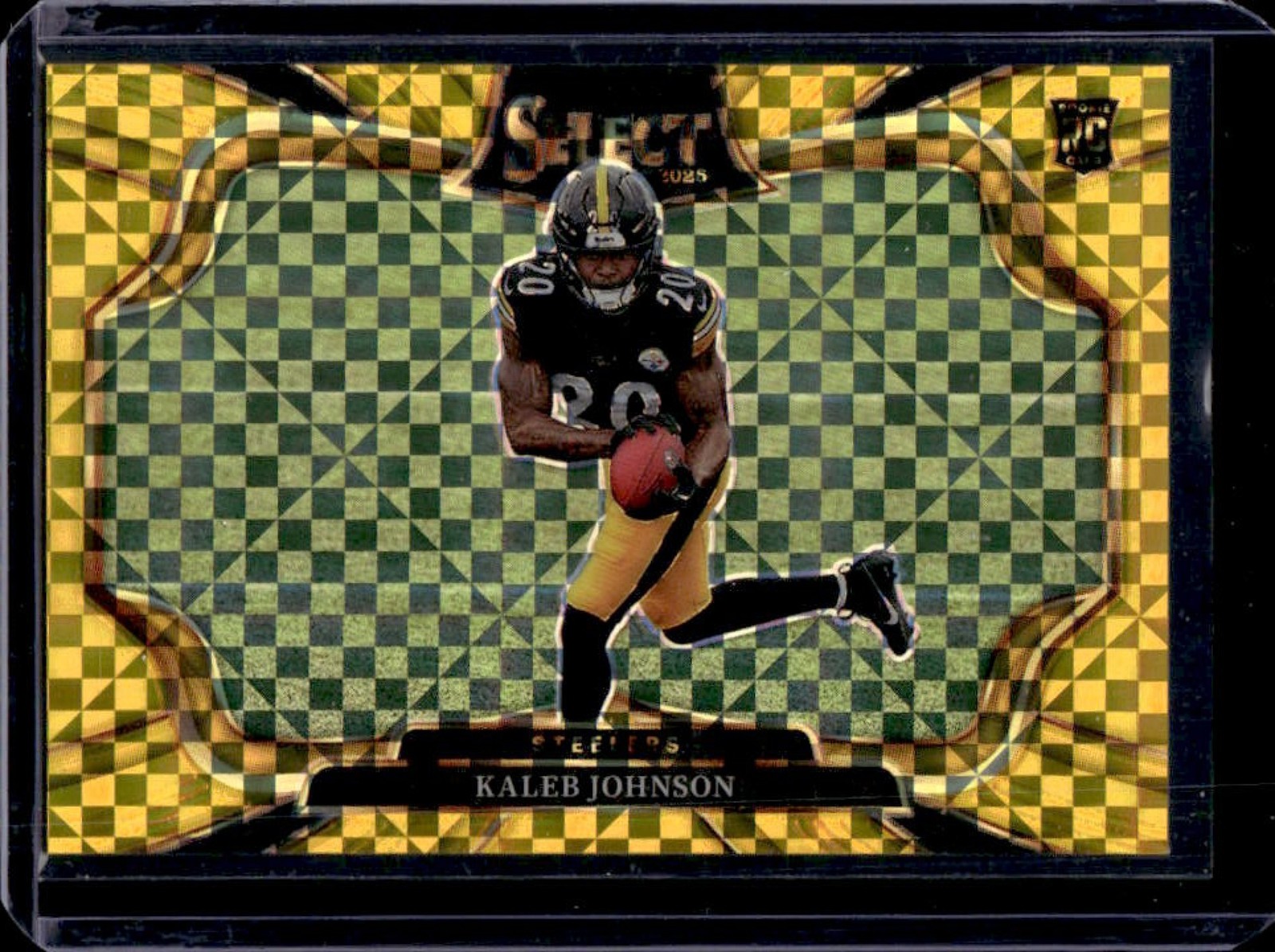 2025 Panini Select Kaleb Johnson Field Level Gold Prizm Rookie RC #/10 Steelers